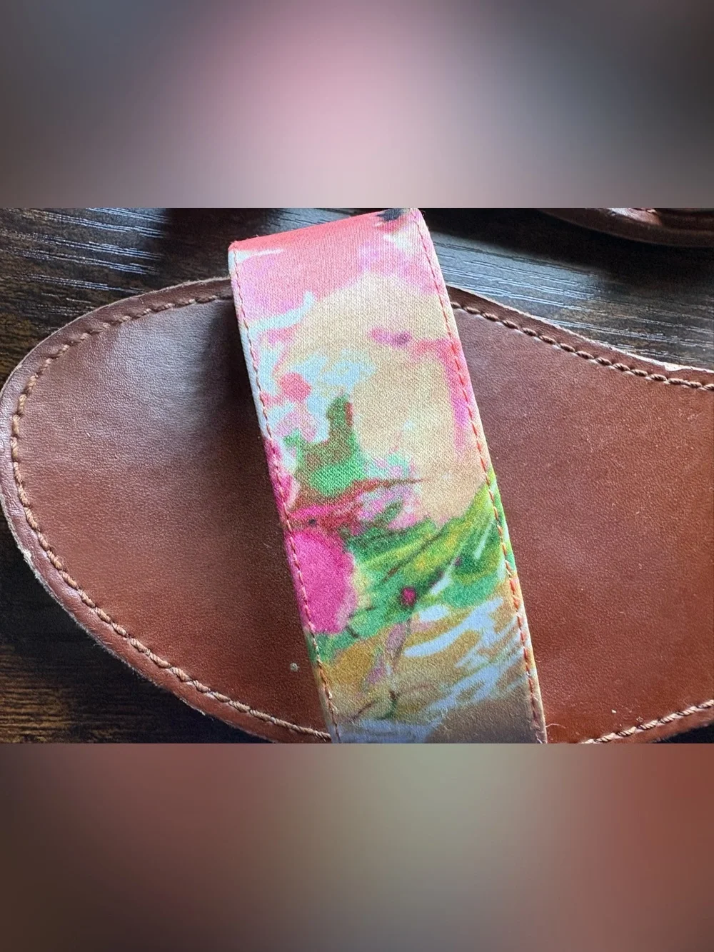 Steve Madden Floral Pink and Gold Ankle-Strap Sandals
